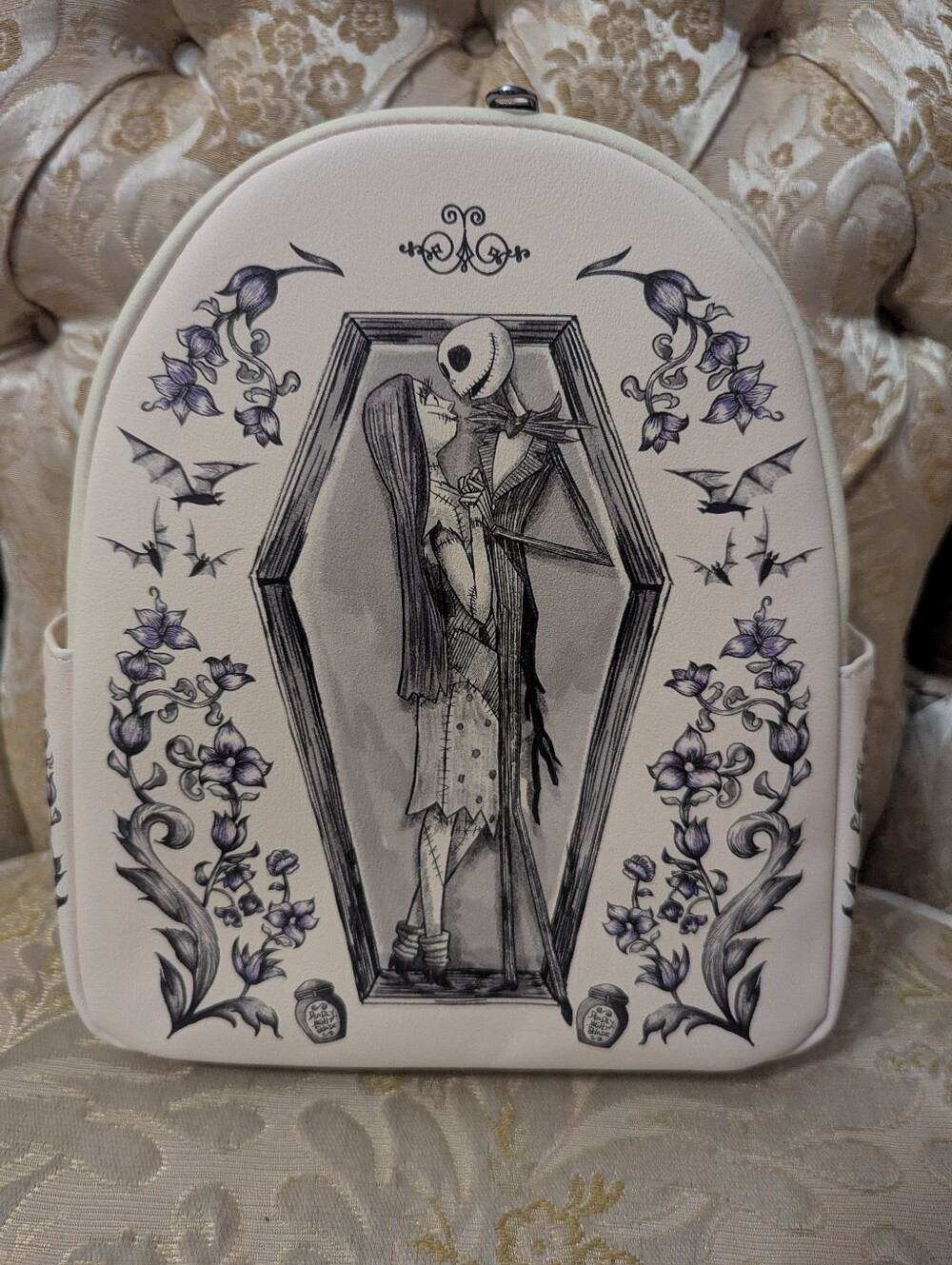 Disney Nightmare Before Christmas Jack and Sally Loungefly Mini Backpack